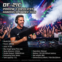 Pistolet à fumée sans fil professionnel 2000W, rechargeable, avec LED, machine à brouillard portable pour DJ, scène, fête, mariage, effets spéciaux