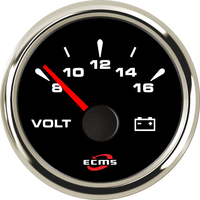 Meteran Voltmeter Mobil Mesin Diesel Putih 52mm 8-16V