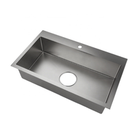 Évier gris pistolet en acier inoxydable 304 Éviers de cuisine au-dessus du comptoir Évier de style coréen populaire de restaurant moderne avec trou de vidange de 162mm