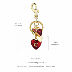 Porte-clés pendentif cerise en cristal tendance pour femme, accessoire <span class=keywords><strong>de</strong></span> luxe pour sac et clés <span class=keywords><strong>de</strong></span> voiture, bijou cadeau, vente en gros - Product Image 4