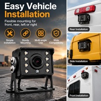Caméra de recul robuste pour voiture 1080P IR étanche IP69K vision nocturne avec câble connecteur 4 broches pour fourgonnettes et flottes commerciales