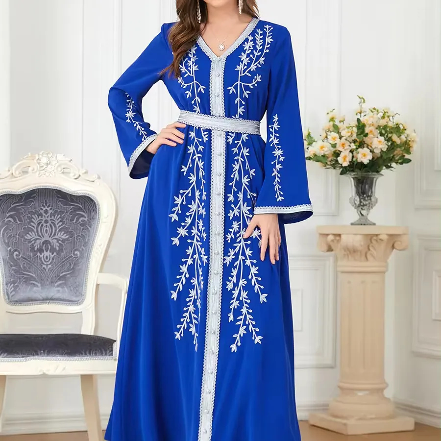 Luxe dubai abaya modeste robe 2024 abaya musulman luxe abaya femmes vêtements eid robe prière turc personnalisé marocain caftan