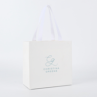 Ruban Gros-Grain Blanc Mat de Luxe 250 g/m² Personnalisé avec Logo Imprimé OEM, Poignée Écologique Recyclable pour Boutique, Vêtements et Bijoux