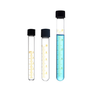 Tubo de Centrífuga Graduado de Vidrio con Tapa de Rosca, Fondo Cónico Redondo, con Escala, Tubo de Ensayo para Laboratorio - Product Image 2
