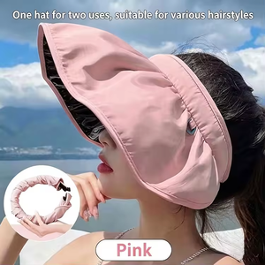 Visière de soleil pliable en polyester respirant de haute qualité, anti-UV, avec logo personnalisé pour le sport et le cyclisme en été - Product Image 4