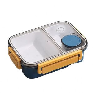 Student Microwaveable <b>Lunch</b> <b>Box</b> Office Worker Sealed <b>Compartment</b> Bento <b>Box</b> Cafeteria Meal Container - Product Image 1