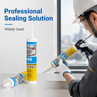 PINSU-NS Mastic silicone étanche pour balcon, fenêtres et portes en alliage d'aluminium – Pâte adhésive spéciale d'étanchéité
