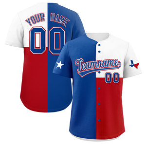 Drapeau du Texas personnalisé en gros bloc de couleur authentique maillot de baseball pas cher maillot vente chaude impression uniformes de baseball