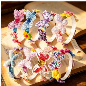 ชุดอุปกรณ์ทำที่คาดผมแฟชั่นสำหรับวัยรุ่นหญิง DIY ที่คาดผมอลิซ สร้อยข้อมือรูปผีเสื้อ อุปกรณ์เสริมการ์ตูน ของขวัญสำหรับงานปาร์ตี้ แพ็คขายส่ง - Product Image 2
