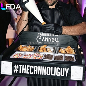 Caja de Comida para Bodas de Lujo LEDA, Carrito Móvil para Cannoli Blanco con Correas Ajustables para Suministros de Fiesta y Decoración - Product Image 3