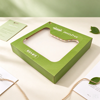 Boîte cadeau cosmétique rigide personnalisée avec fenêtre en PVC de forme spéciale et bande lumineuse LED