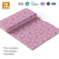 Kain katun poplin cetak digital motif bunga Valentine Pink BILU, 100% katun,  khusus untuk pakaian anak perempuan.