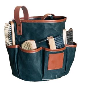 Sac de rangement pour brosse de toilettage de cheval en toile personnalisée, robuste, portable, design pliable, taille personnalisée pour le nettoyage équestre - Product Image 1