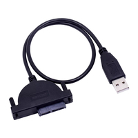 Screw-Lock USB to SATA 7+6 13Pin Plastic Optical Drive Easy Drive Cable External CD/DVD ROM Adapter Pure Copper Computer