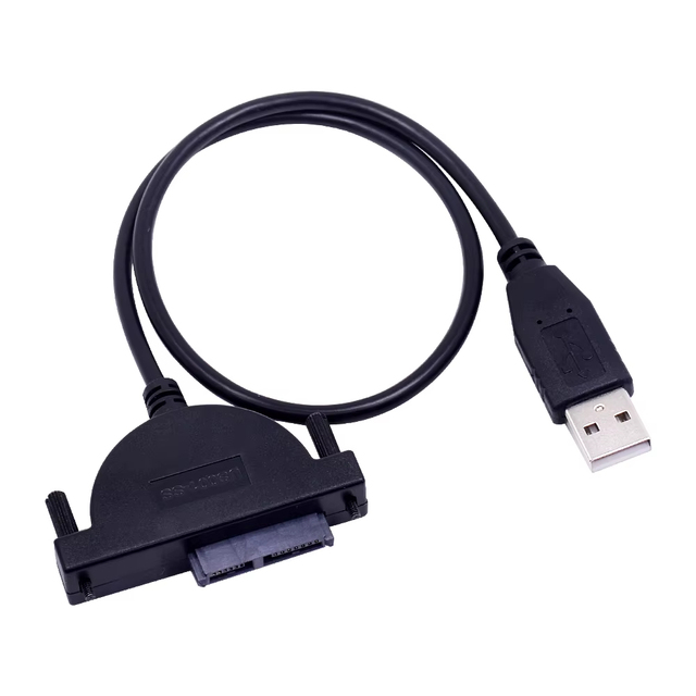 Screw-Lock USB to SATA 7+6 13Pin Plastic Optical Drive Easy Drive Cable External CD/DVD ROM Adapter Pure Copper Computer