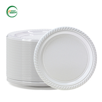 Assiettes jetables en plastique pour salade, 9 pouces, empilables et peu encombrantes pour le rangement en cuisine, les fêtes et la restauration