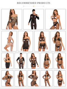 Dames Sexy <span class=keywords><strong>2</strong></span>-delige Bodystocking Lingerie Nieuwe Sprankelende Zomer Mesh Set Strass Body Kous Korte Mouw Gebreid Hol - Product Image 6