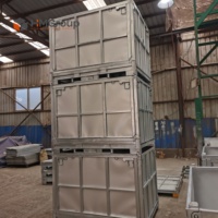 Conteneurs de palettes pliables empilables à 4 côtés démontables pour entrepôt, durables, galvanisés à chaud
