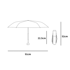 <span class=keywords><strong>Parapluie</strong></span> de voyage compact léger 239g avec logo personnalisé OEM, revêtement noir UPF50, sangle d'épaule portable, pour femmes, protection soleil et pluie - Product Image 5