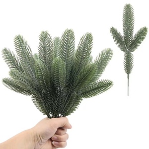 100 pezzi aghi di <span class=keywords><strong>pino</strong></span> artificiale rami Faux Greenery Pine Picks Christmas Red Berry Picks rami di bacche di agrifoglio - Product Image 5