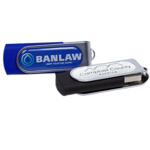 Hot 100% Real Metal Swivel USB Flash Drive 128MB-32GB Epoxy Sticker USB 2.0 Interface Wholesale Doming USB