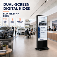 Kiosque en libre-service 24h/24 et 7j/7 pour intérieur, double écran 4K 32-65 pouces, verre trempé 4 mm, tactile PCAP, grand angle 178°, Windows I3 I5 I7