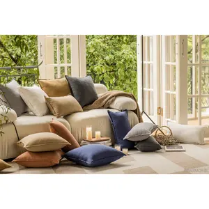 Innermor – housse de coussin en Faux lin, taie d'oreiller, solide, décoration de maison, canapé-lit, siège de voiture, 45x45, prêt à l'emploi