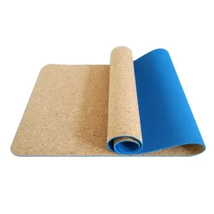 Tapis de Yoga en Bois de Liege, Tapis de 스포츠 생태 재료 재활용품, Tapis 요가 Antiderapant et 증산 방지