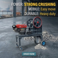 Concasseur à mâchoires diesel portable et mobile pour le traitement du sable, du gravier, des roches et de l'or, avec PLC, roulement haute productivité, en acier
