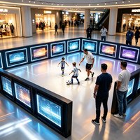 Simulateur de football interactif AR compact, système d'entraînement au football intelligent commercial pour zone de jeux en centre commercial