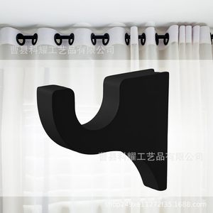 Support mural pour tringle à rideau en bambou, noir, design moderne et simple, pour rideaux - Product Image 5