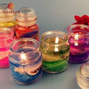 Porte-bougie cylindrique en verre style <span class=keywords><strong>Yankee</strong></span> avec couvercle, couleur personnalisée, parfum d'aromathérapie, décoration DIY pour la maison pour Noël - Product Image 1