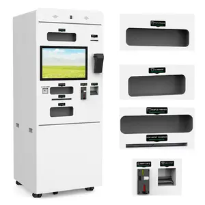 Multifunções Banknotes Aceitador Bill Validator Touch Screen A4 Laser Impressão Quiosque ATM Machine for Banking