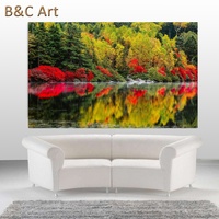 Impression UV faite sur commande d'art de mur de photo de paysage numérique de grande taille d'approvisionnement d'usine sur des feuilles acryliques