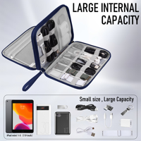 Étui de voyage portable, étanche, antichoc et anti-poussière pour appareils électroniques, avec plusieurs compartiments, pochette de rangement pour câbles, chargeur et batterie externe