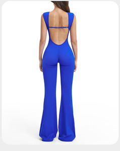 Spandex/Nylon Sports Yoga Beautiful-Back Jumpsuit Flared-Leg Fitness One-Piece Figure-Slimming For fitness and everyday wear - Product Image 5