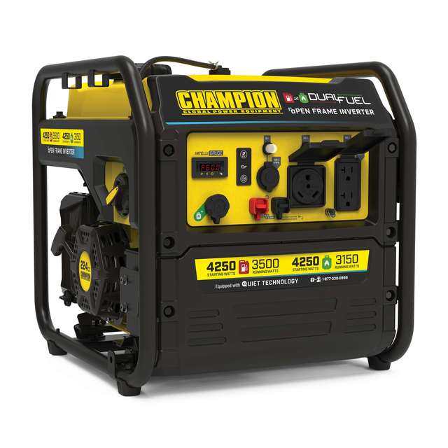 Champion Dual Fuel RV Ready Open Frame Inverter Super Quiet Generator with Handle 4KW