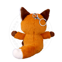 Zaves poupée en peluche personnalisée 14.5cm renard brun porte-clés mignon en peluche sac d'école suspendu poupée personnalisable vêtements portables