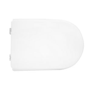 Asiento de inodoro para Azzurra, forma de taza delgada para montaje en pared, 7 bisagras de paso blancas, 51 cm de largo, 39 cm de ancho - Product Image 1