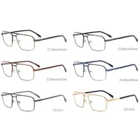 Lunettes d'ordinateur rectangulaires tendance anti-lumière bleue, lunettes de lecture en métal rectangulaires à vendre