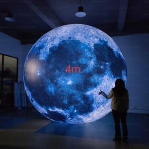 Ballon lunaire géant gonflable en PVC hermétique de 2m, 3m, 4m, modèle personnalisé de la Lune avec LED, inspiré des neuf planètes - Product Image 3