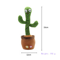 Peluche Cactus Dansant Rechargeable par USB, qui Danse, Chante et Se Balance, Jouet Éducatif Interactif pour Enfants, Célébrité Internet