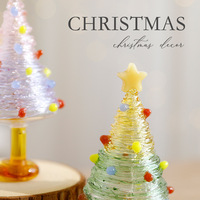 Mini ornements de Figurines d'arbre de Noël en verre d'art fait à la main pour la décoration de vacances et les cadeaux de festival