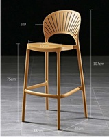 Nouveau design de tabouret de bar empilable moderne pour l'extérieur chaise de bar haute de cuisine en plastique chaise haute de cuisine