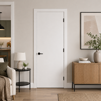 Porte affleurante Simple Plat Prémonté Panneau de Bois à Noyau Creux Blanc Lisse Portes Intérieures avec Cadres