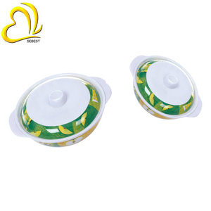 SEBEST Usine OEM ODM Mélamine Bol Restaurant Personnalisé Tous Les Jours Craquelé Glaçure Rond Blanc Vert Mélamine Mélange Bol à Soupe avec Couvercle - Product Image 3