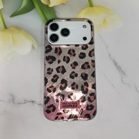 Étui de téléphone portable imperméable à l'eau avec motif léopard pour 14 15 16 17 Pro Max Air, pochette de téléphone avec bracelet léopard pour Samsung A03 A36 S26 Ultra