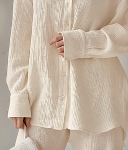 Conjunto de Pijamas Femininos de Algodão Enyami Boutique Primavera Outono Nova Moda Roupas de Casa Casual Coordenadas - Product Image 2