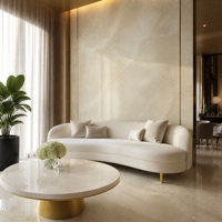 Dalle de pierre frittée Palari Blanc Ivoire poli 1800x1200x9mm avec veinage blanc pour comptoir, mur, sol, hôtel, villa, intérieur
