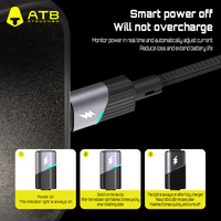 Câble de données intelligent en alliage d'aluminium (1.2M) pour charger le câble de données de téléphone portable